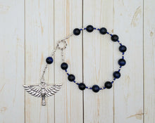 Isis (Aset) Pocket Prayer Beads in Blue Tiger Eye: Egyptian Goddess of Magic, Wisdom, Motherhood