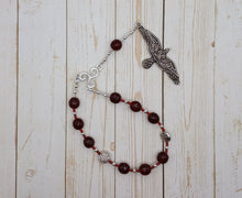 Morrigan Pocket Prayer Beads in Garnet: Irish Celtic Goddess of War, Death, Sovereignty