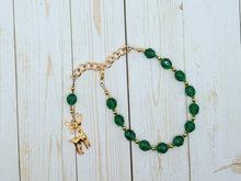 Artemis Prayer Bead Bracelet with Stag: Greek Goddess of the Wilderness, Wild Animals, Huntress, Protector of Young Women and Girls