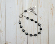 Pocket Prayer Beads in Hematite for the Greek God of Communication, Commerce, Competition, Diplomacy, Athletics, Travel,  and Cleverness