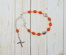 Brigid Prayer Bead Bracelet in Orange:  Irish Celtic Goddess of Poetry, Crafts,