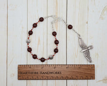Morrigan Pocket Prayer Beads in Garnet: Irish Celtic Goddess of War, Death, Sovereignty