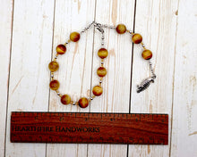 Freyja (Freya) Pocket Prayer Beads in Golden Tiger Eye: Norse Goddess of Love, War, Passion, and Magic