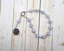 Athena Pocket Prayer Beads in Blue Lace Agate: Greek Goddess of Wisdom, Weaving, War