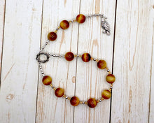 Freyja (Freya) Pocket Prayer Beads in Golden Tiger Eye: Norse Goddess of Love, War, Passion, and Magic