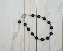 Zeus Pocket Prayer Beads in Blue Tiger Eye: Greek God of the Sky and Storm, Thunder and Lightning, Justice