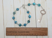Frigga  Pocket Prayer Beads in Aqua Blue Imperial Jasper: Queen of Asgard, Norse Goddess of Wisdom, Seership, Weaving, Management