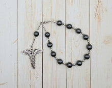 Pocket Prayer Beads in Hematite for the Greek God of Communication, Commerce, Competition, Diplomacy, Athletics, Travel,  and Cleverness