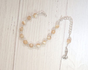 Aphrodite Prayer Bead Bracelet in Mother of Pearl: Greek Goddess of Love and Beauty