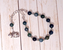 Mielikki Prayer Bead Bracelet in Moss Agate: Finnish Goddess of the Forest