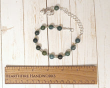 Mielikki Prayer Bead Bracelet in Moss Agate: Finnish Goddess of the Forest