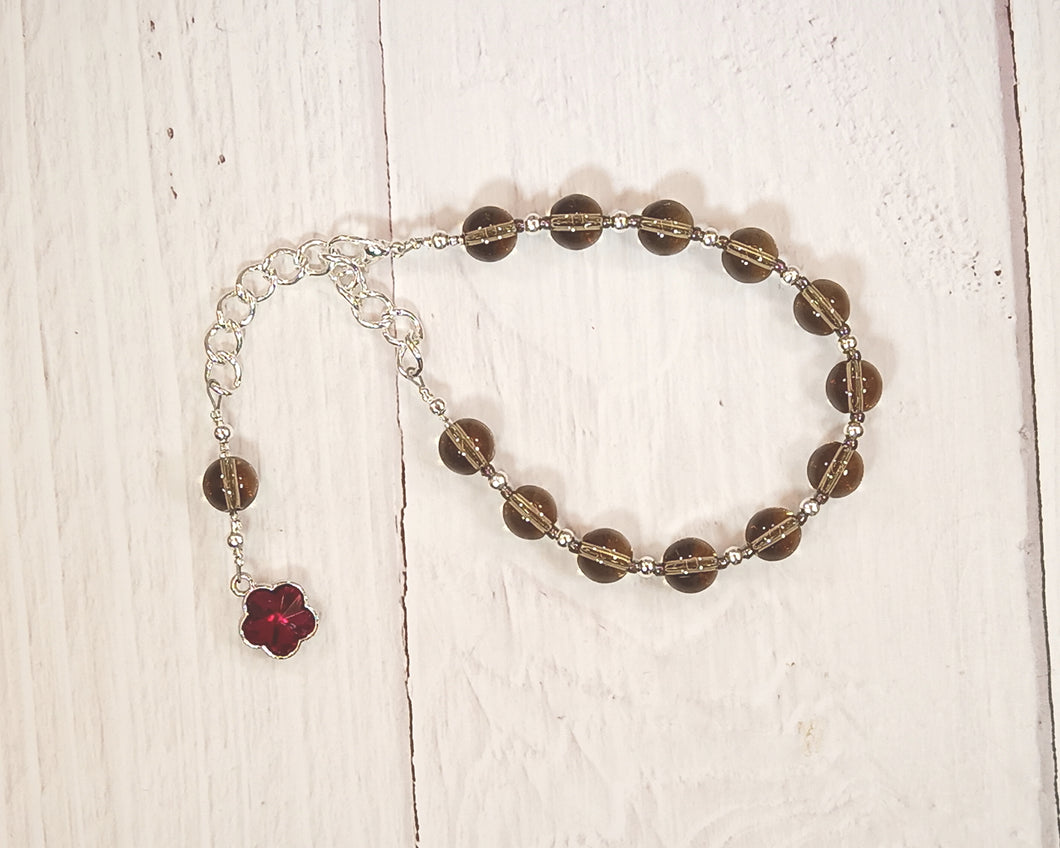 Morpheus Prayer Bead Bracelet in Smoky Quartz: Greek God of Dreams