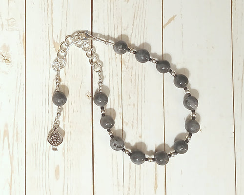 Persephone Prayer Bead Bracelet in Labradorite: Greek Goddess of Spring, Renewal, Death