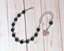 Tapio Prayer Bead Bracelet in Green Agate: Finnish God of the Forest