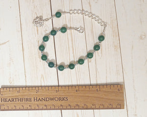 Tapio Prayer Bead Bracelet in Green Agate: Finnish God of the Forest