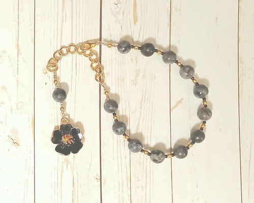 Thanatos Prayer Bead Bracelet in Labradorite: Greek God of Death