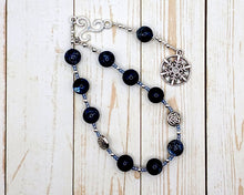 Cailleach (Cailleach Bheara) Pocket Prayer Beads in Blue Imperial Jasper:  Gaelic Celtic Goddess of Winter, Storms, Crone Goddess