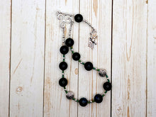 Cernunnos (Kernunnos) Pocket Prayer Beads in Moss Agate: Gaulish Celtic God of Nature and Beasts