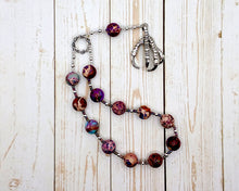 Baba Yaga Pocket Prayer Beads in Purple Imperial Jasper: Slavic Witch of Folklore, Giver of Wisdom or of Wrath