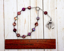 Baba Yaga Pocket Prayer Beads in Purple Imperial Jasper: Slavic Witch of Folklore, Giver of Wisdom or of Wrath
