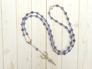 Goddess Prayer Bead Necklace in Sodalite with Nile Goddess Pendant