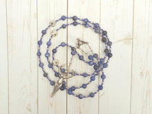 Goddess Prayer Bead Necklace in Sodalite with Nile Goddess Pendant