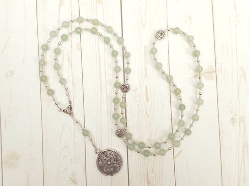 Pentacle Prayer Bead Necklace in Aventurine