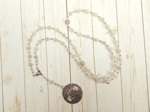 Pentacle Prayer Bead Necklace in Moonstone