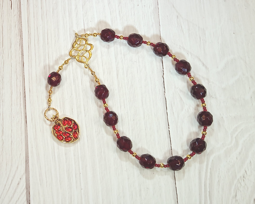 Persephone Pocket Prayer Beads in Red: Greek Goddess of Spring, Death and the Afterlife