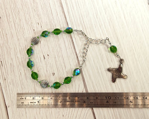 Brigid Prayer Bead Bracelet in Green:  Irish Celtic Goddess of Poetry, Crafts, Healing