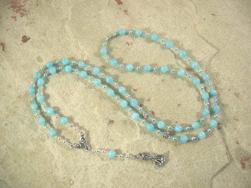CUSTOM ORDER, RESERVED FOR S: Aphrodite Prayer Bead Necklace in Aquamarine