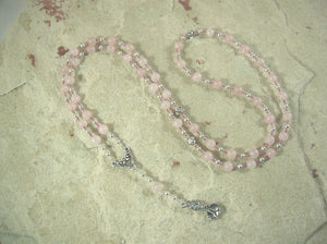 CUSTOM ORDER, RESERVED FOR S: Aphrodite Prayer Bead Necklace in Rose Quartz