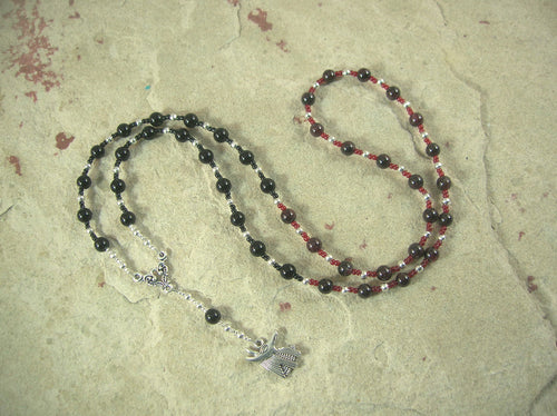 CUSTOM ORDER, RESERVED FOR S: Anubis Necklace in Garnet and Onyx