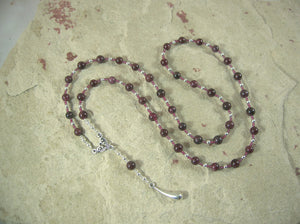 CUSTOM ORDER, RESERVED FOR S: Atum Prayer Bead Necklace in Garnet