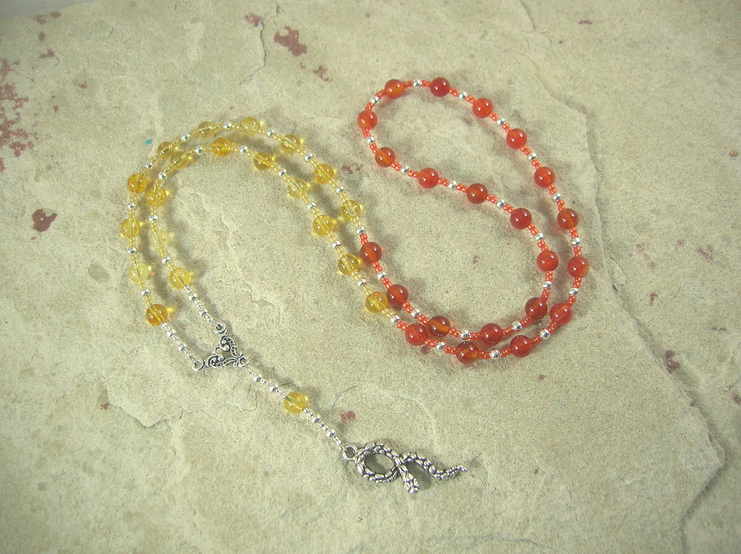 CUSTOM ORDER, RESERVED FOR S: Heka Necklace in Carnelian and Citrine