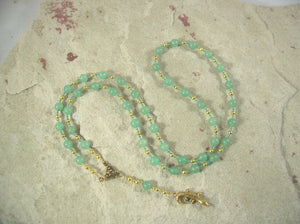 CUSTOM ORDER, RESERVED FOR S: Sobek Prayer Bead Necklace in Aventurine