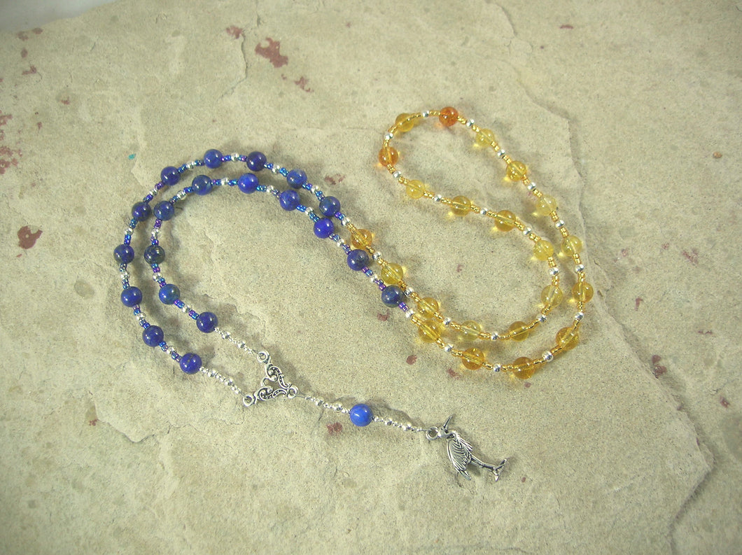 CUSTOM ORDER, RESERVED FOR S: Thoth Necklace in Citrine and Lapis