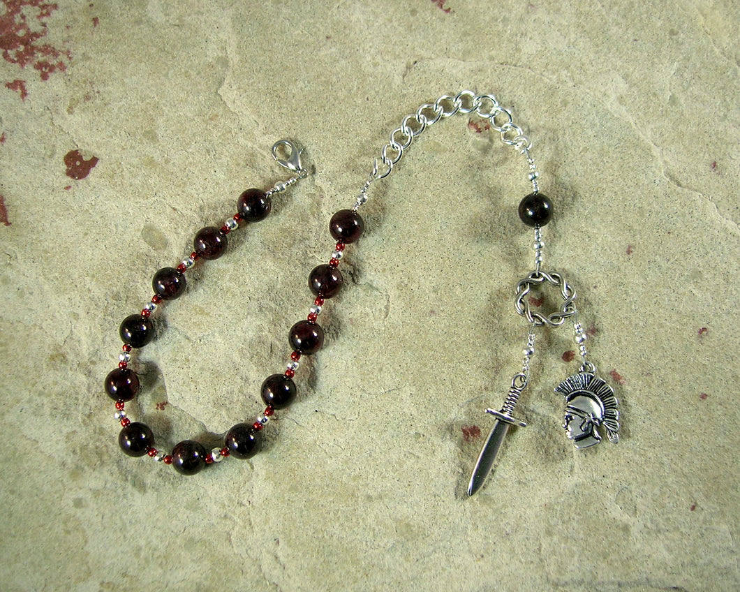 RESERVED FOR N: Custom Ares Prayer Bead Bracelet in Garnet, Greek God of War. - Hearthfire Handworks 