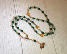 Artio Prayer Bead Necklace in Green Agate: Gaulish Celtic Goddess of the Bear