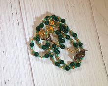 Artio Prayer Bead Necklace in Green Agate: Gaulish Celtic Goddess of the Bear