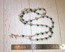 Cernunnos Prayer Bead Necklace in Moss Agate:  Gaulish Celtic God of Nature and Beasts
