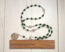 Danu Prayer Bead Necklace in Green Agate: Irish Celtic Mother Goddess