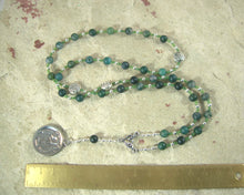 Danu Prayer Bead Necklace in Moss Agate: Irish Celtic Mother Goddess