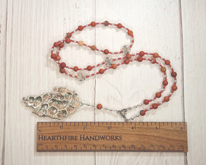 Epona Prayer Bead Necklace in Red Jasper: Gaulish Celtic Goddess of the Horse, Goddess of Soldiers