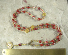 Medb (Maeve) Prayer Bead Necklace in Red Jasper: Irish Celtic Goddess of Sovereignty, Intoxication - Hearthfire Handworks 