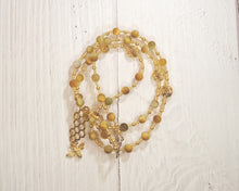 Nantosuelta Prayer Bead Necklace in Golden Tiger Eye: Gaulish Celtic Goddess of Fertility, Abundance