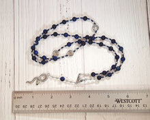 Sirona Prayer Bead Necklace in Blue Tiger Eye: Gaulish Celtic Healing Goddess