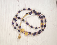Sucellus Prayer Bead Necklace in Purple Tiger Eye: Gaulish Celtic God of Fertility, Agriculture and Wine