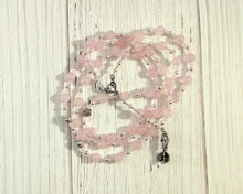 Aphrodite Prayer Bead Necklace in Rose Quartz: Greek Goddess of Love and Beauty