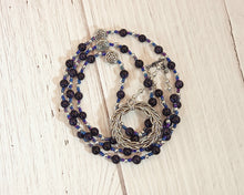 Apollo Prayer Bead Necklace in Blue Goldstone: Greek God of Music and the Arts, Health and Healing